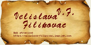 Velislava Filipovac vizit kartica